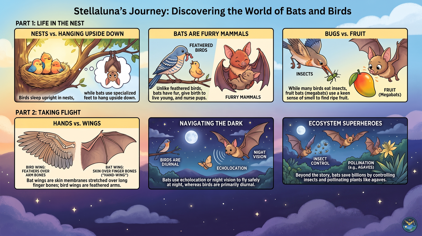 Comparing Bats and Birds Through Stellaluna