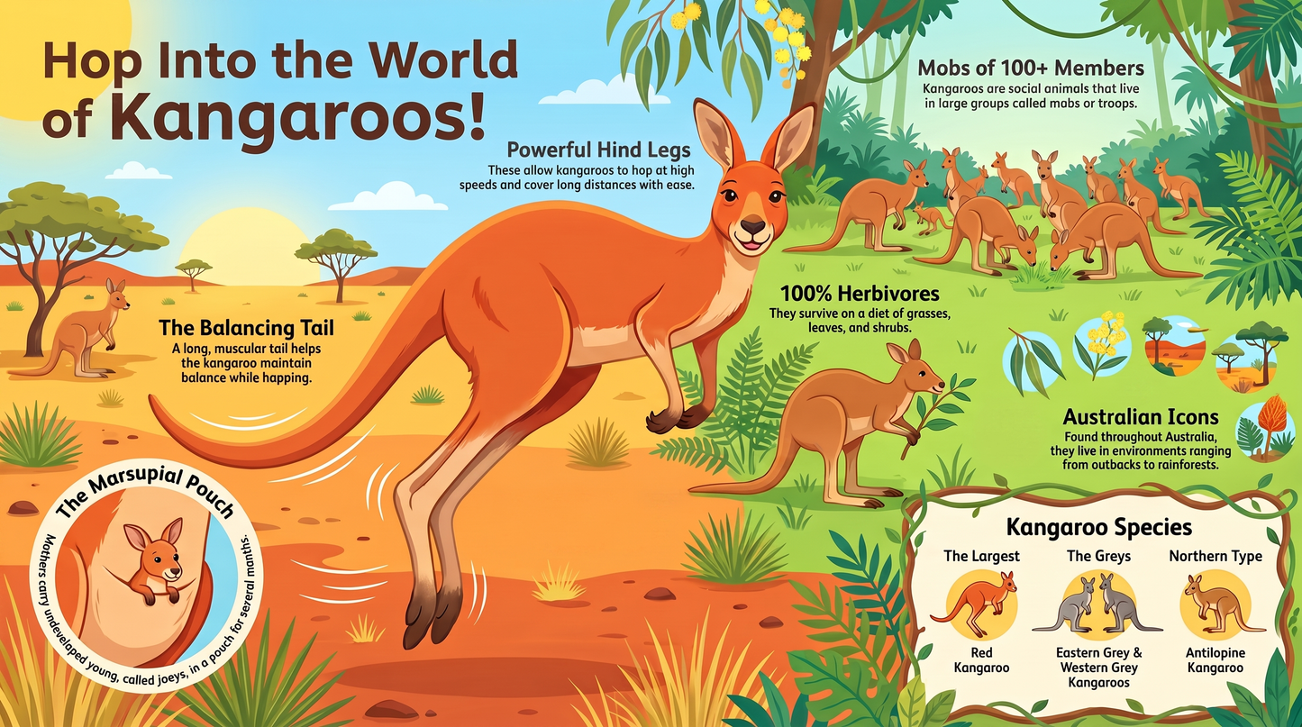 Awesome Adventures in the World of Animals Kangaroo