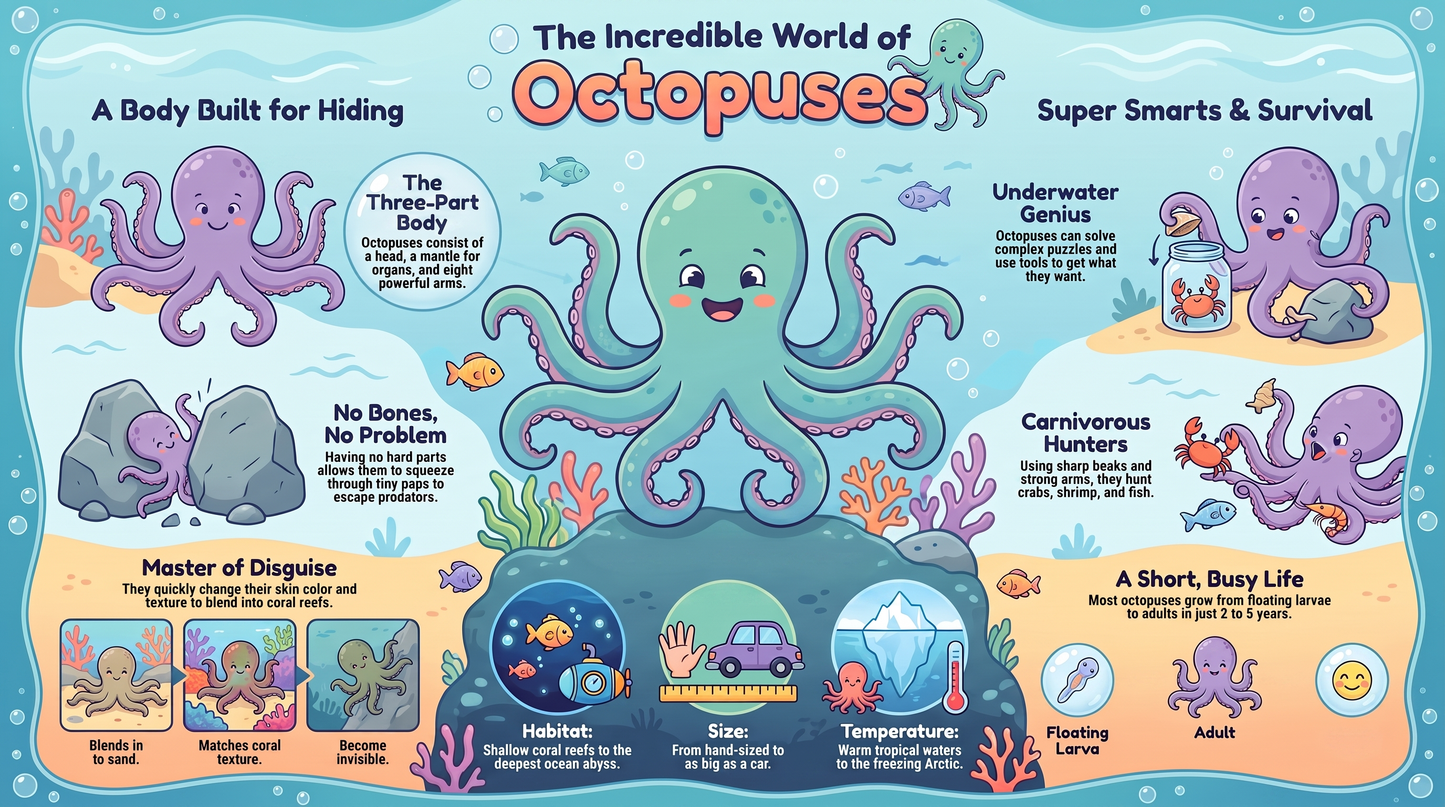 Awesome Adventures in the World of Animals Octopus