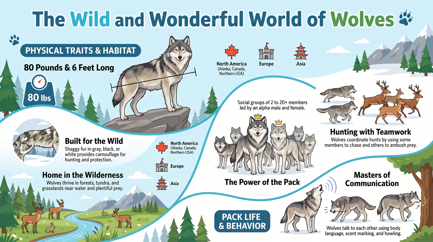 Super Adventures in the World of Animals Wolf